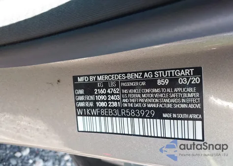 2020 Mercedes-Benz C 300 4Matic from USA, damaged, VIN W1KWF8EB3LR583929